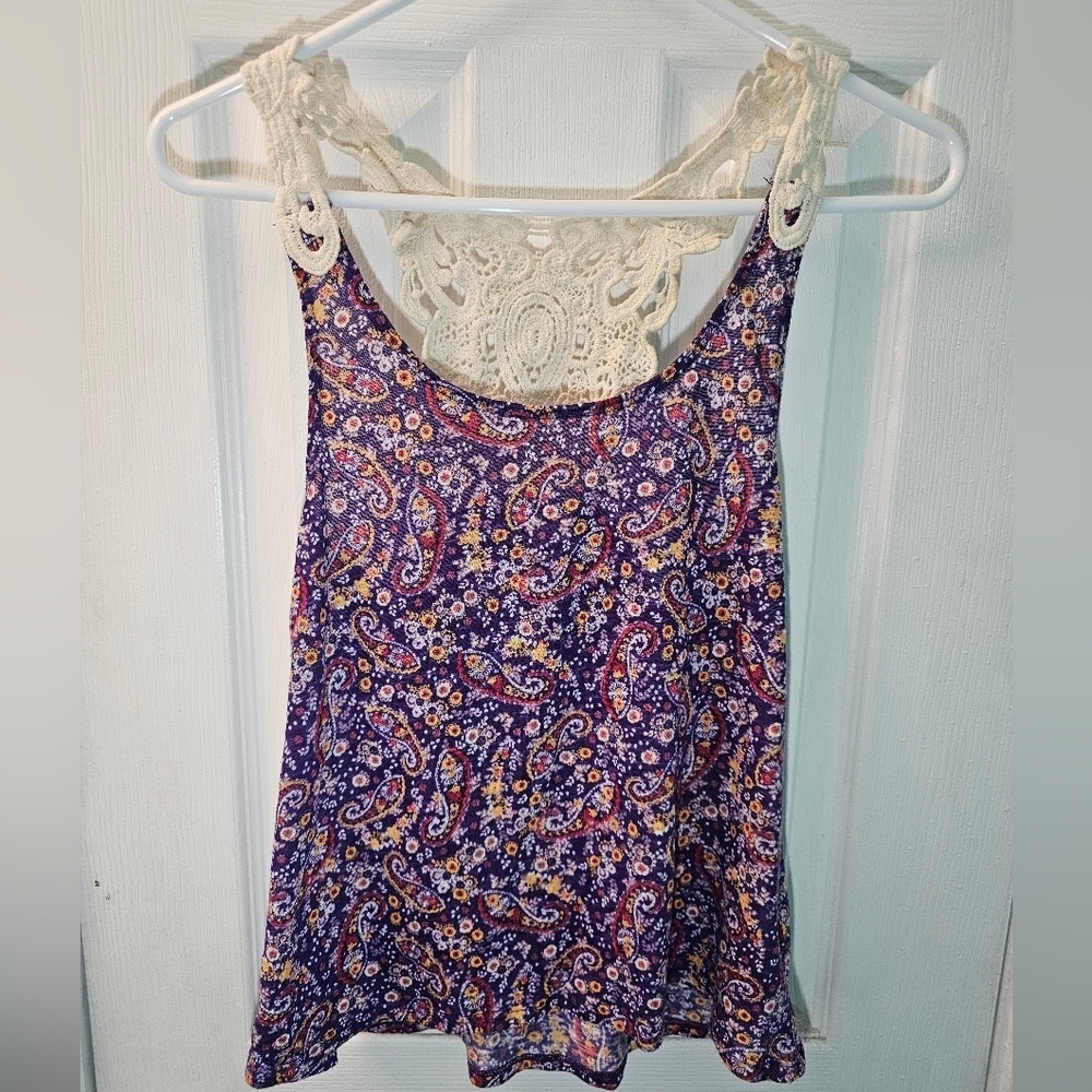 Arizona Jean Company Purple Paisley Top